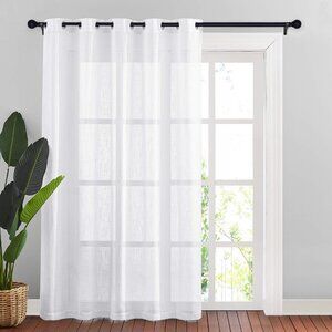 Set of TWO New 84”L Sheer Textured Light Filtering Privacy Curtains